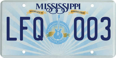 MS license plate LFQ003