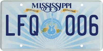 MS license plate LFQ006
