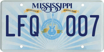 MS license plate LFQ007