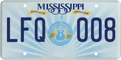 MS license plate LFQ008