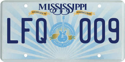 MS license plate LFQ009