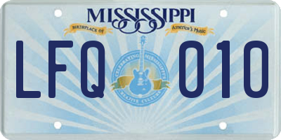 MS license plate LFQ010