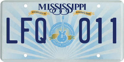 MS license plate LFQ011