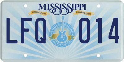 MS license plate LFQ014