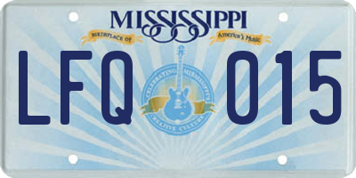 MS license plate LFQ015