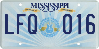 MS license plate LFQ016