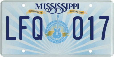 MS license plate LFQ017