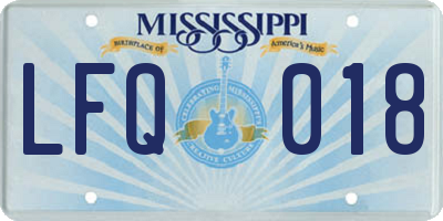 MS license plate LFQ018