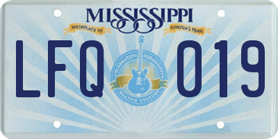 MS license plate LFQ019