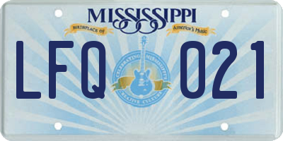 MS license plate LFQ021