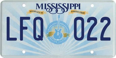 MS license plate LFQ022