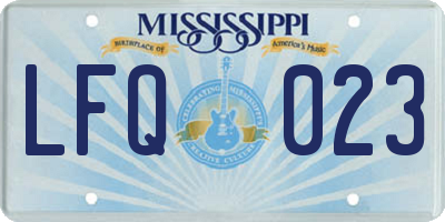 MS license plate LFQ023