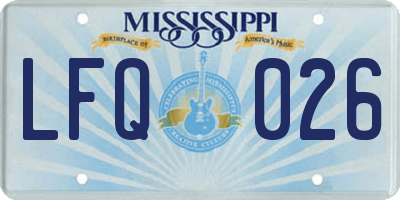 MS license plate LFQ026