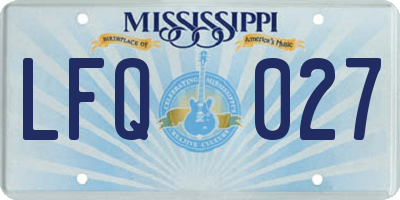 MS license plate LFQ027