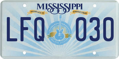 MS license plate LFQ030
