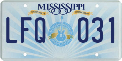 MS license plate LFQ031