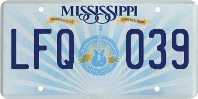 MS license plate LFQ039
