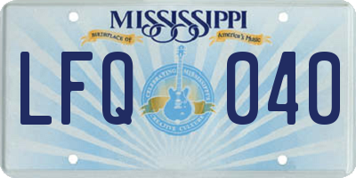 MS license plate LFQ040