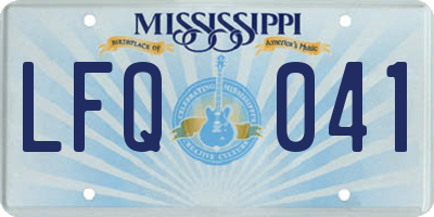 MS license plate LFQ041