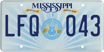 MS license plate LFQ043
