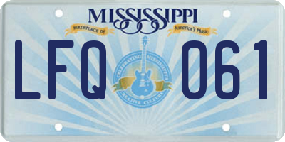 MS license plate LFQ061