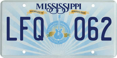 MS license plate LFQ062