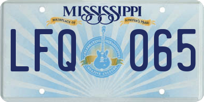 MS license plate LFQ065