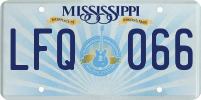 MS license plate LFQ066