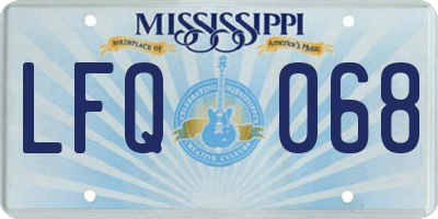 MS license plate LFQ068