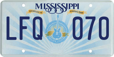 MS license plate LFQ070