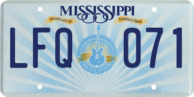 MS license plate LFQ071