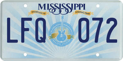 MS license plate LFQ072