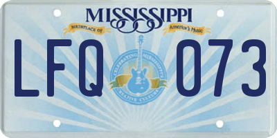 MS license plate LFQ073