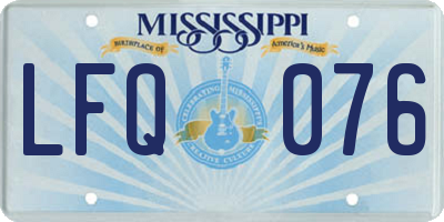 MS license plate LFQ076