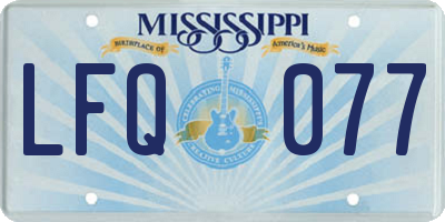 MS license plate LFQ077