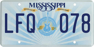 MS license plate LFQ078