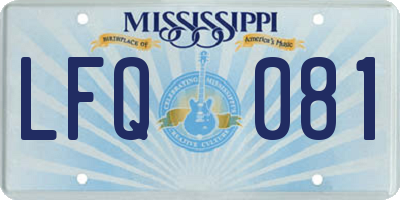 MS license plate LFQ081