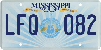 MS license plate LFQ082