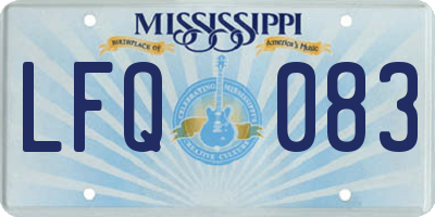 MS license plate LFQ083