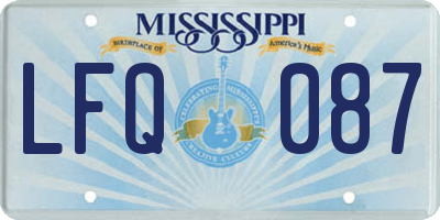 MS license plate LFQ087