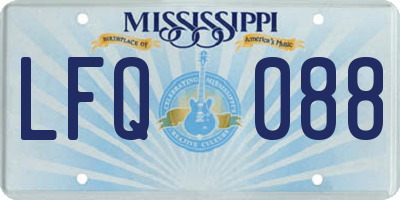 MS license plate LFQ088