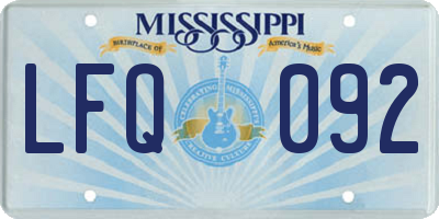 MS license plate LFQ092