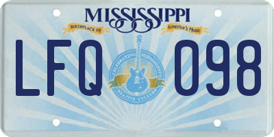 MS license plate LFQ098