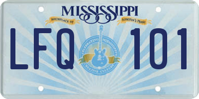 MS license plate LFQ101