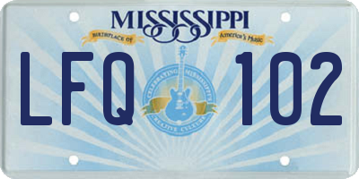 MS license plate LFQ102