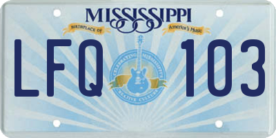 MS license plate LFQ103