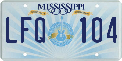 MS license plate LFQ104