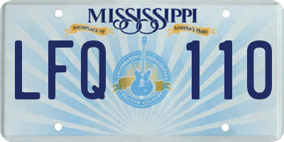 MS license plate LFQ110