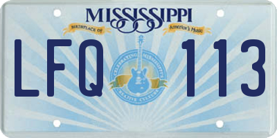 MS license plate LFQ113