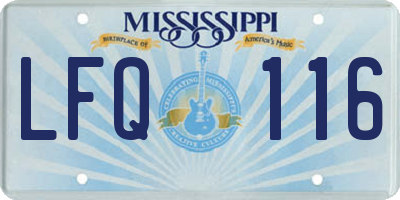 MS license plate LFQ116